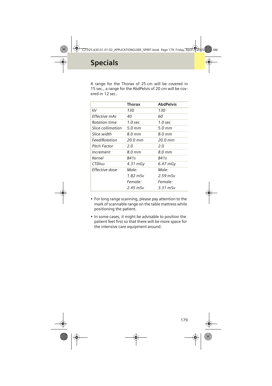 Specials | Siemens syngo CT 2005C User Manual | Page 179 / 321