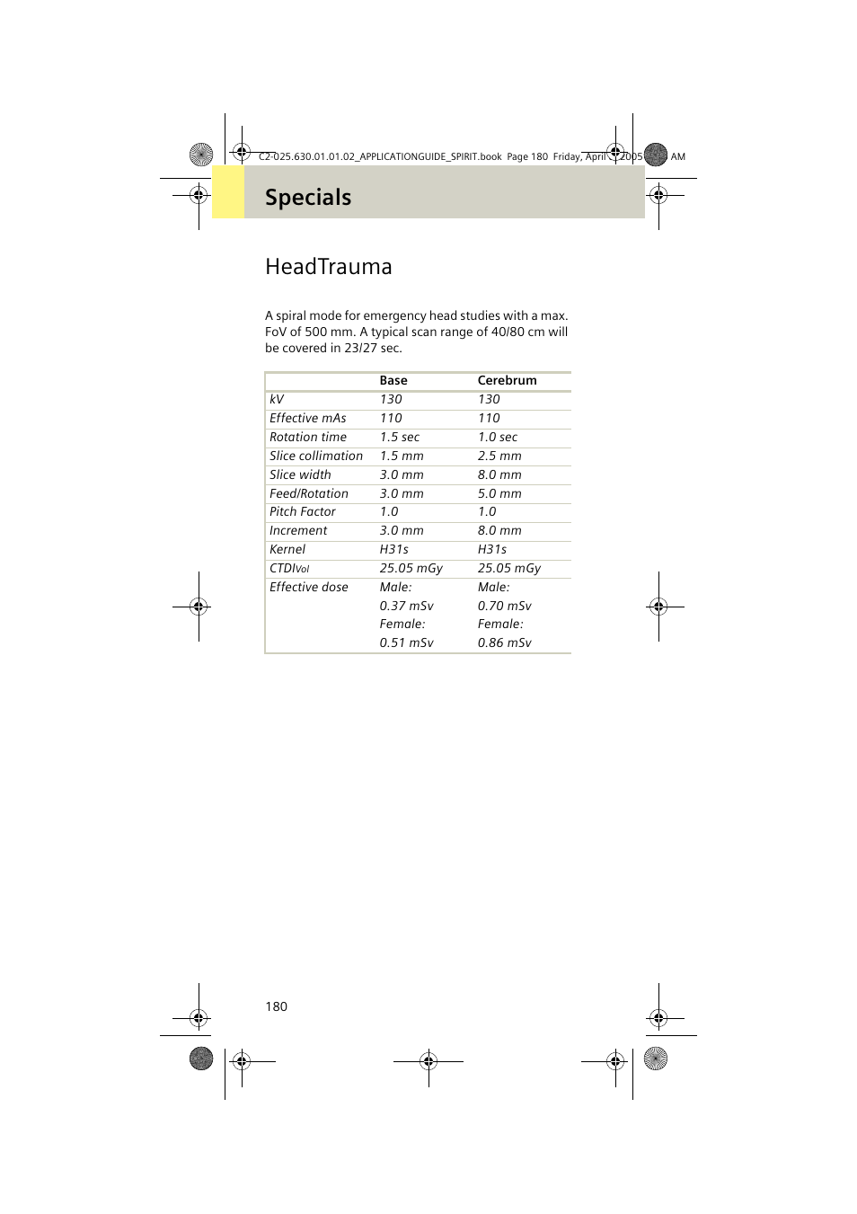 Headtrauma, Specials headtrauma | Siemens syngo CT 2005C User Manual | Page 180 / 321