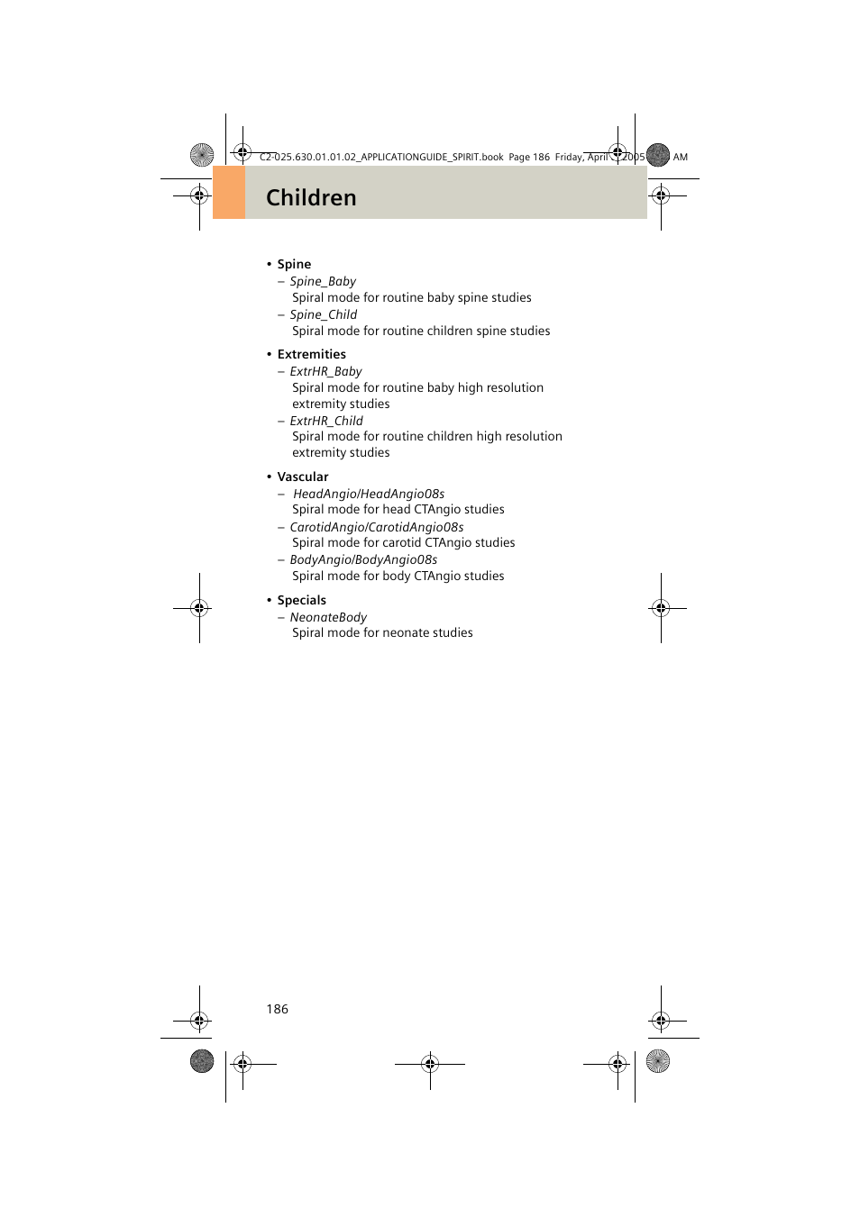 Children | Siemens syngo CT 2005C User Manual | Page 186 / 321