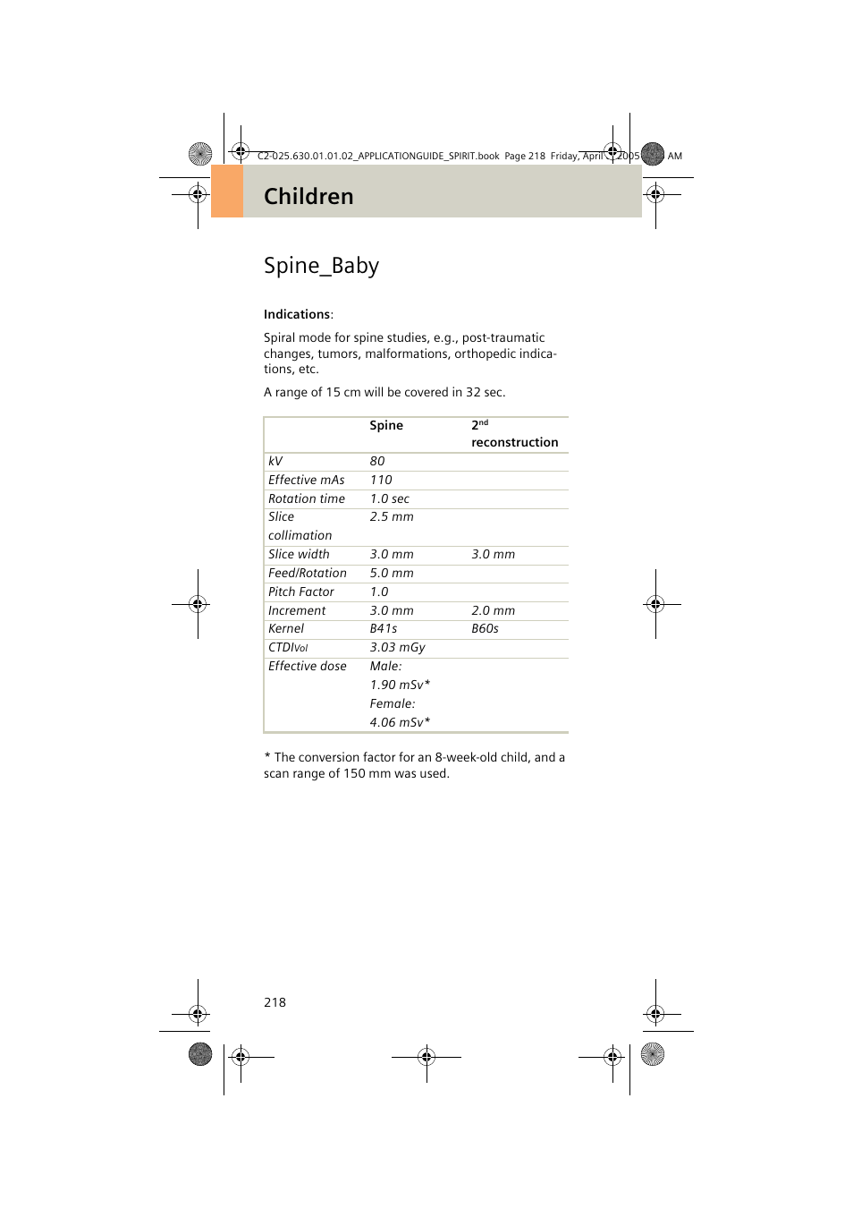 Spine_baby, Children spine_baby | Siemens syngo CT 2005C User Manual | Page 218 / 321