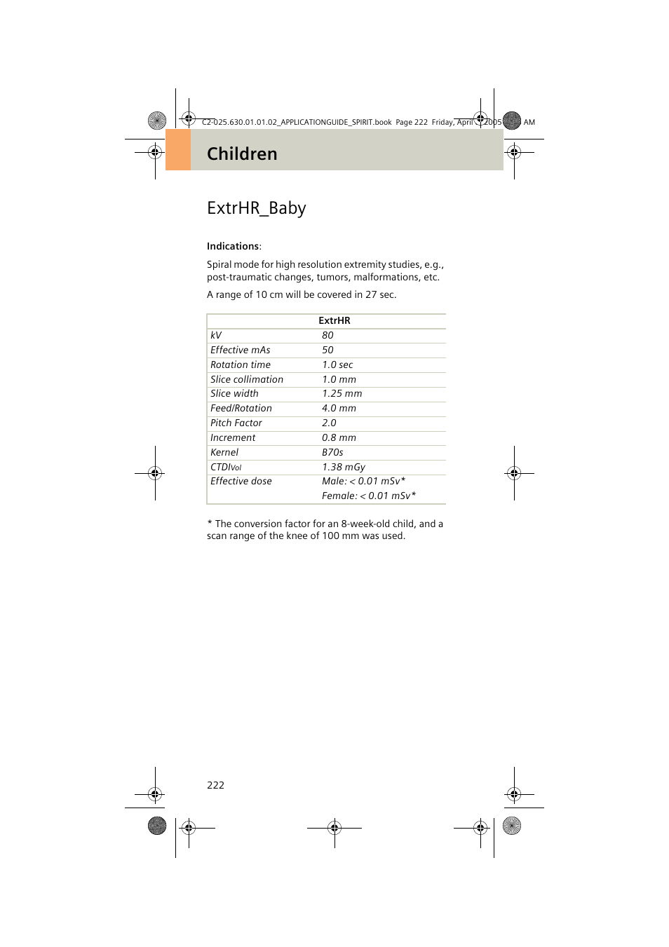 Extrhr_baby, Children extrhr_baby | Siemens syngo CT 2005C User Manual | Page 222 / 321