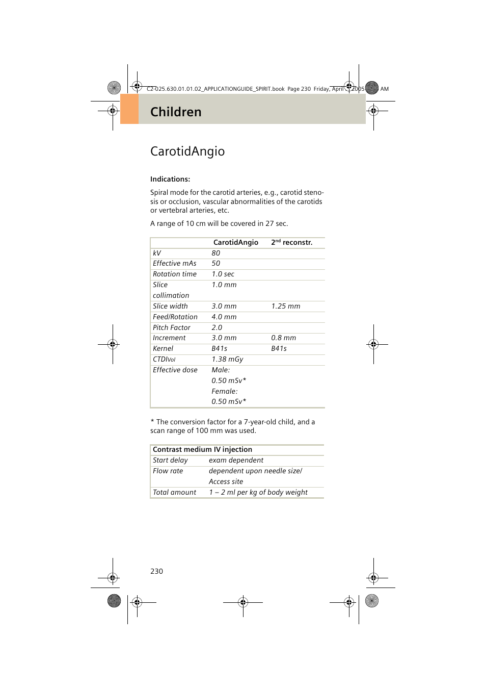 Carotidangio, Children carotidangio | Siemens syngo CT 2005C User Manual | Page 230 / 321