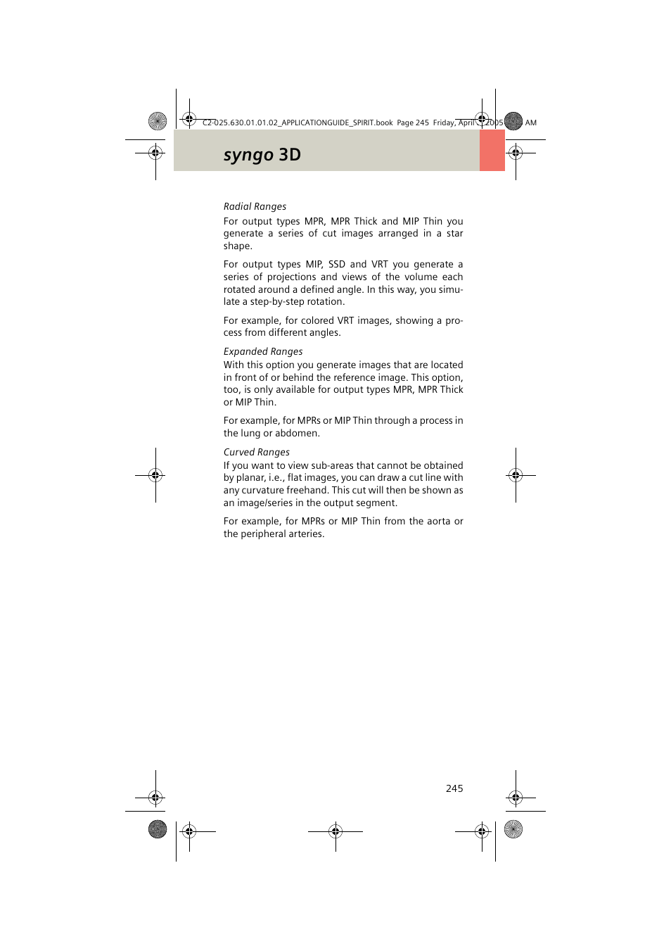 Syngo 3d | Siemens syngo CT 2005C User Manual | Page 245 / 321