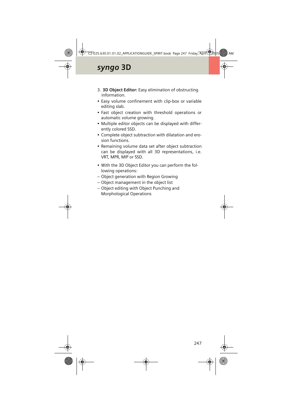 Syngo 3d | Siemens syngo CT 2005C User Manual | Page 247 / 321