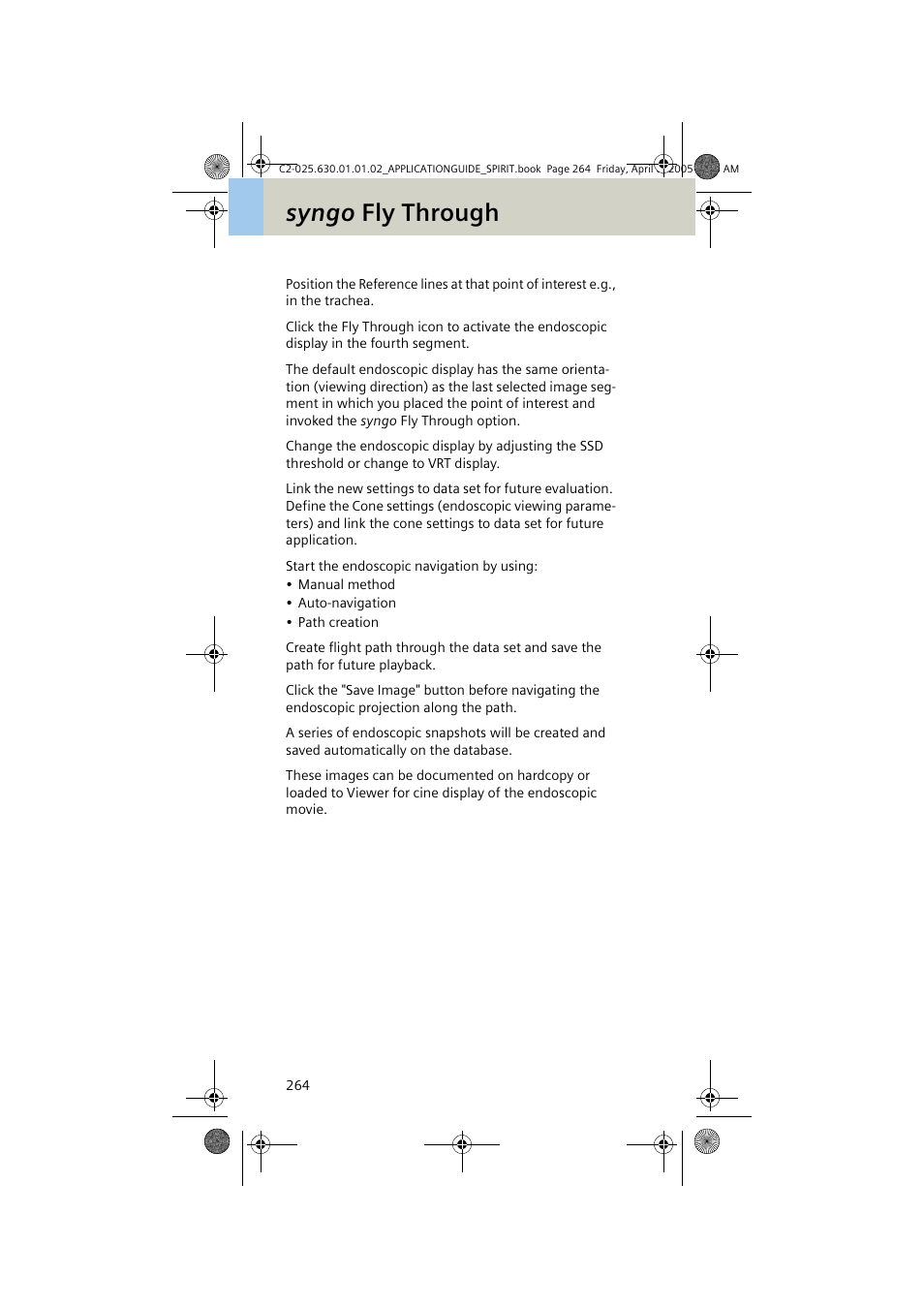 Syngo fly through | Siemens syngo CT 2005C User Manual | Page 264 / 321