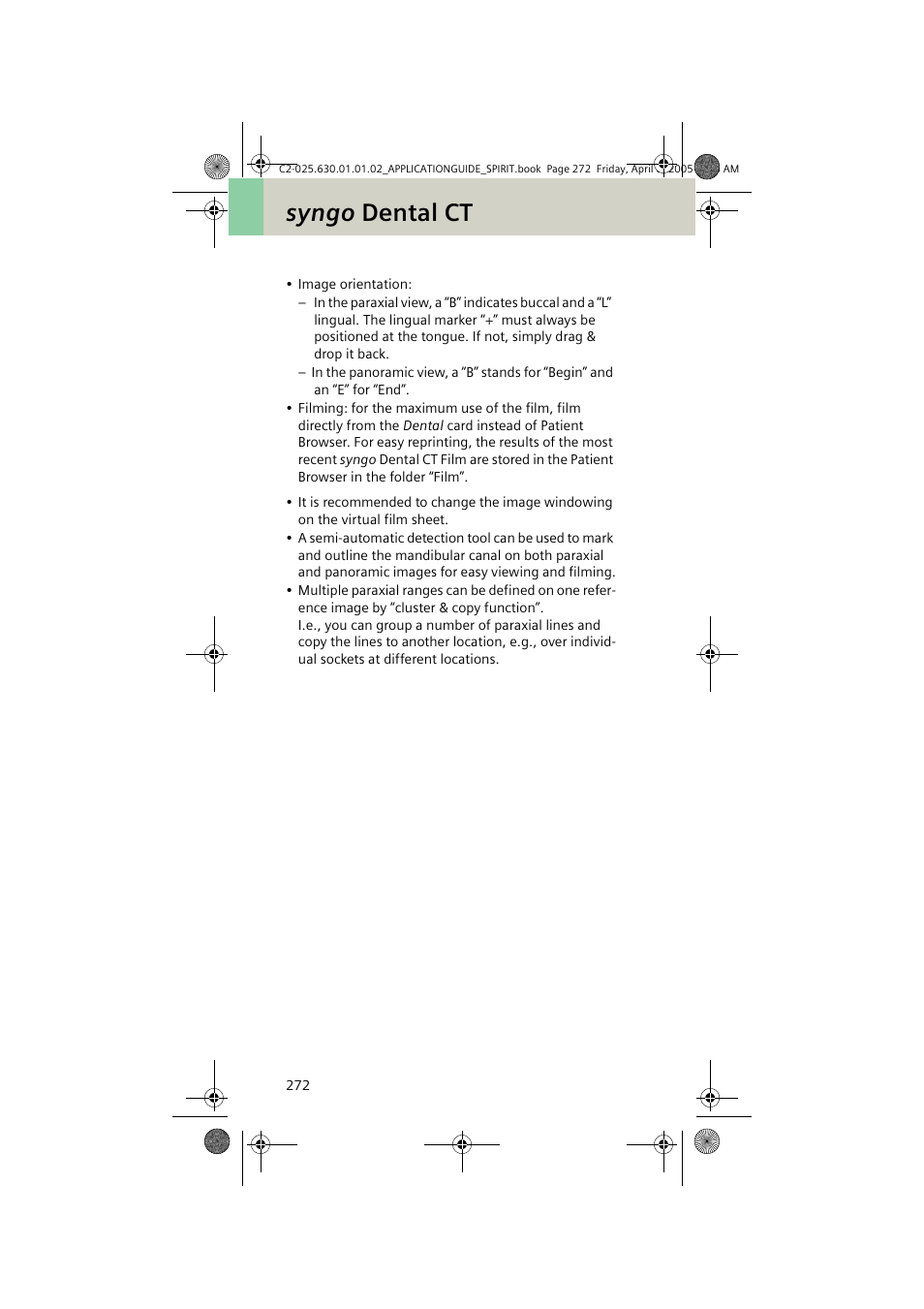 Syngo dental ct | Siemens syngo CT 2005C User Manual | Page 272 / 321