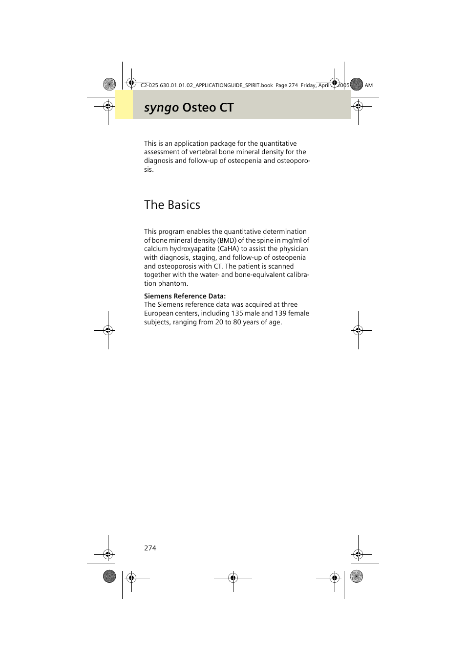 Syngo osteo ct, The basics | Siemens syngo CT 2005C User Manual | Page 274 / 321