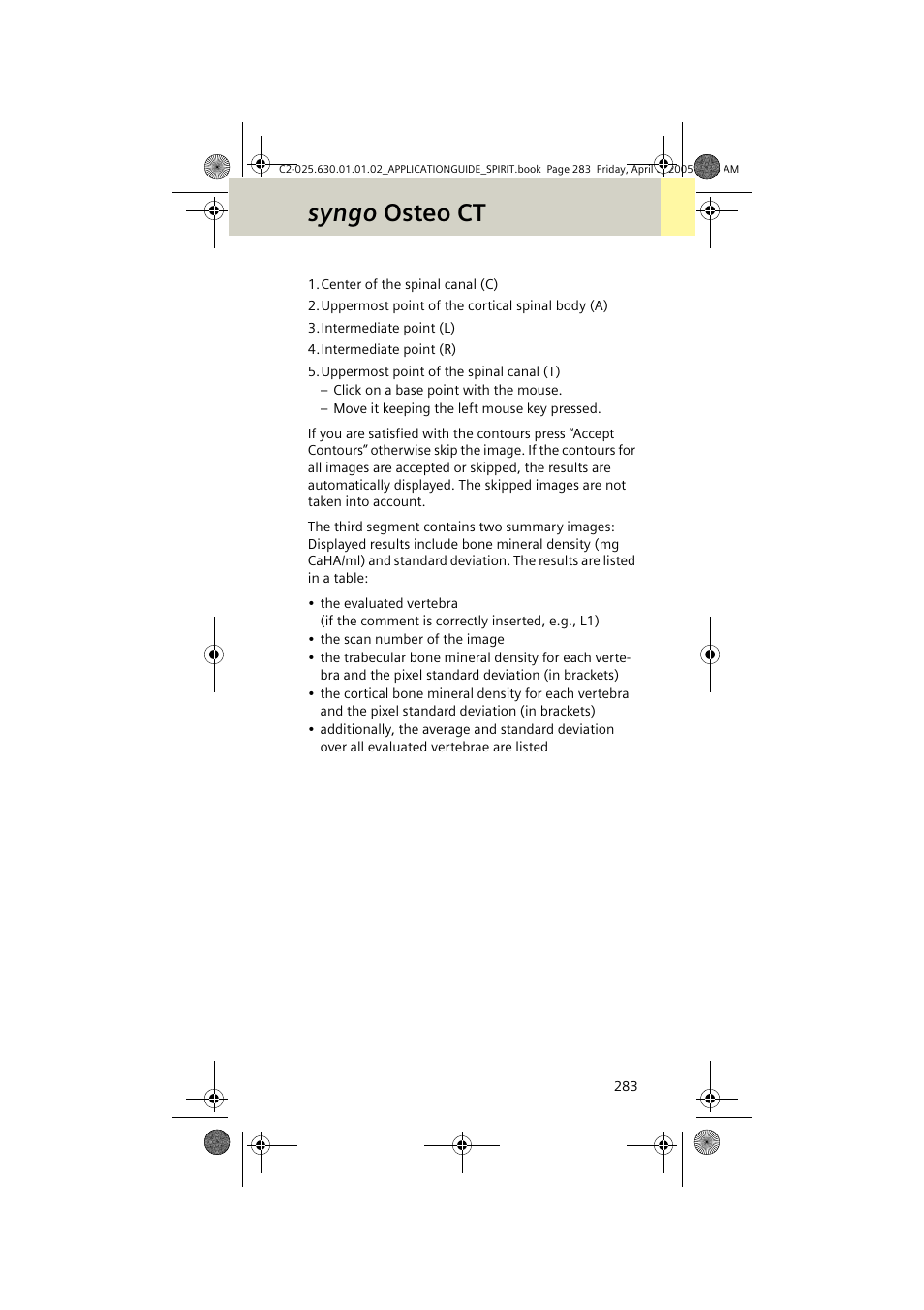 Syngo osteo ct | Siemens syngo CT 2005C User Manual | Page 283 / 321