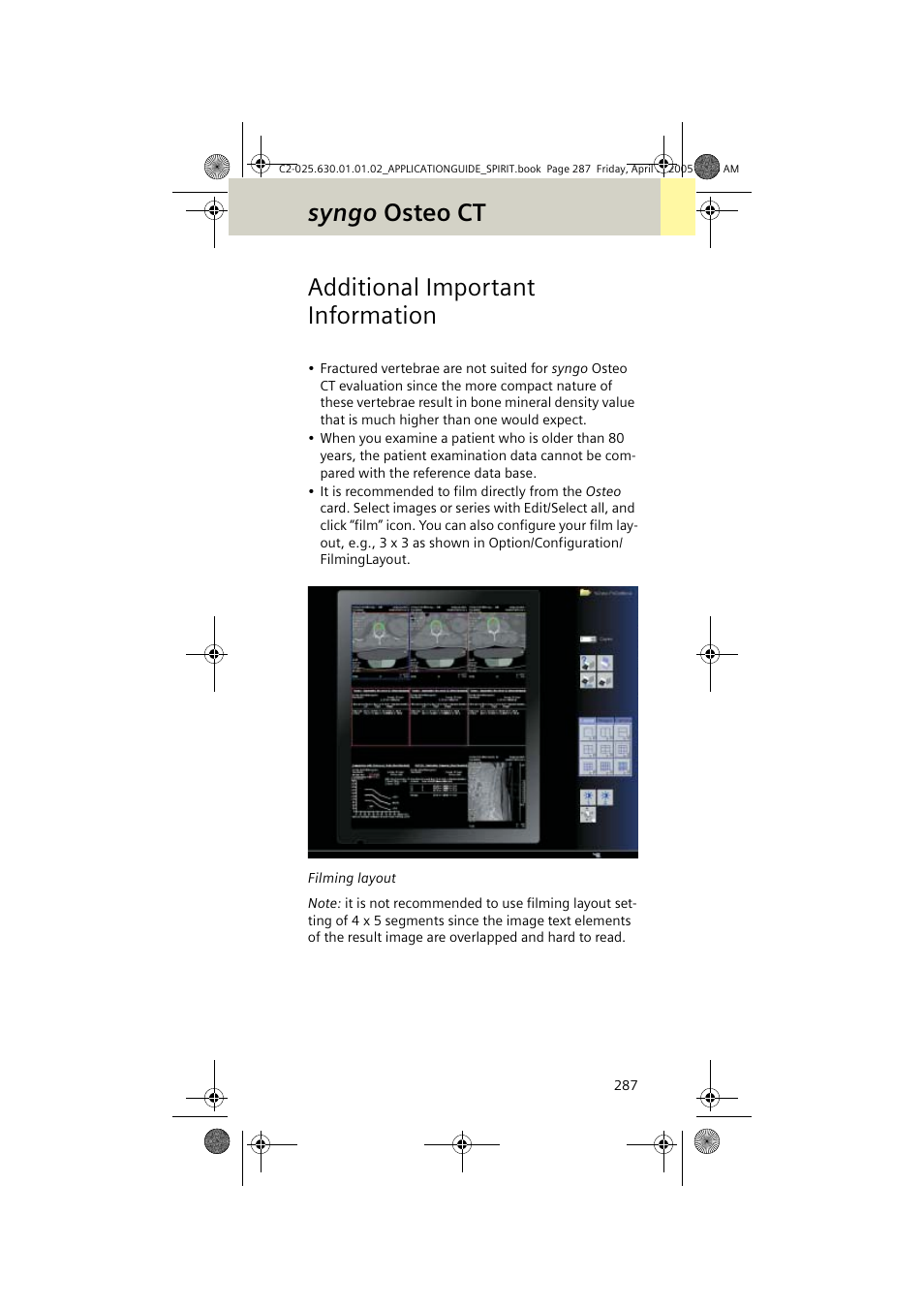 Additional important information, Syngo osteo ct | Siemens syngo CT 2005C User Manual | Page 287 / 321