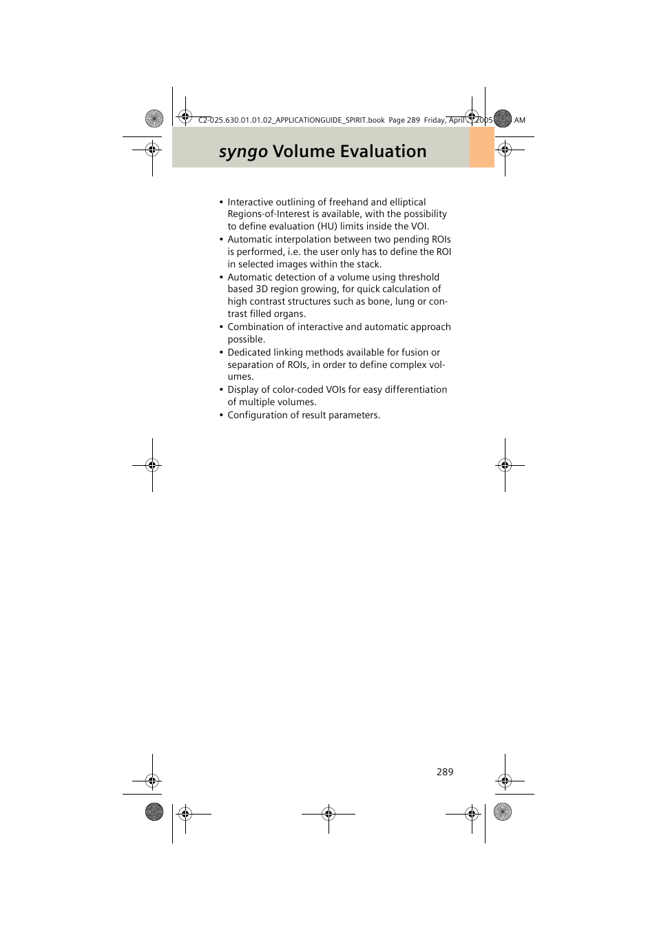 Syngo volume evaluation | Siemens syngo CT 2005C User Manual | Page 289 / 321