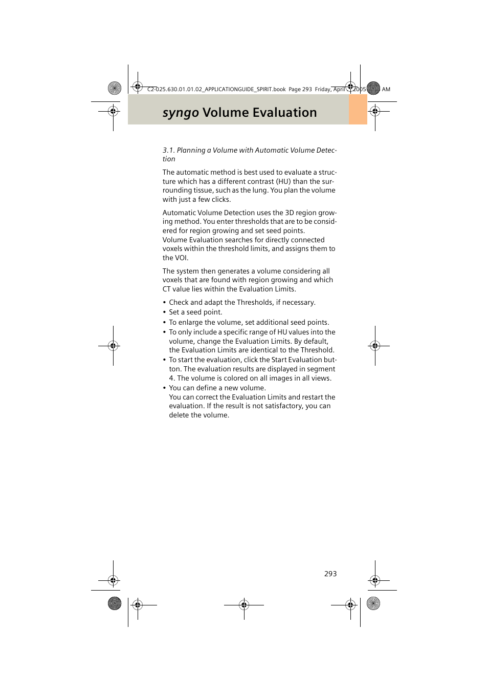 Syngo volume evaluation | Siemens syngo CT 2005C User Manual | Page 293 / 321