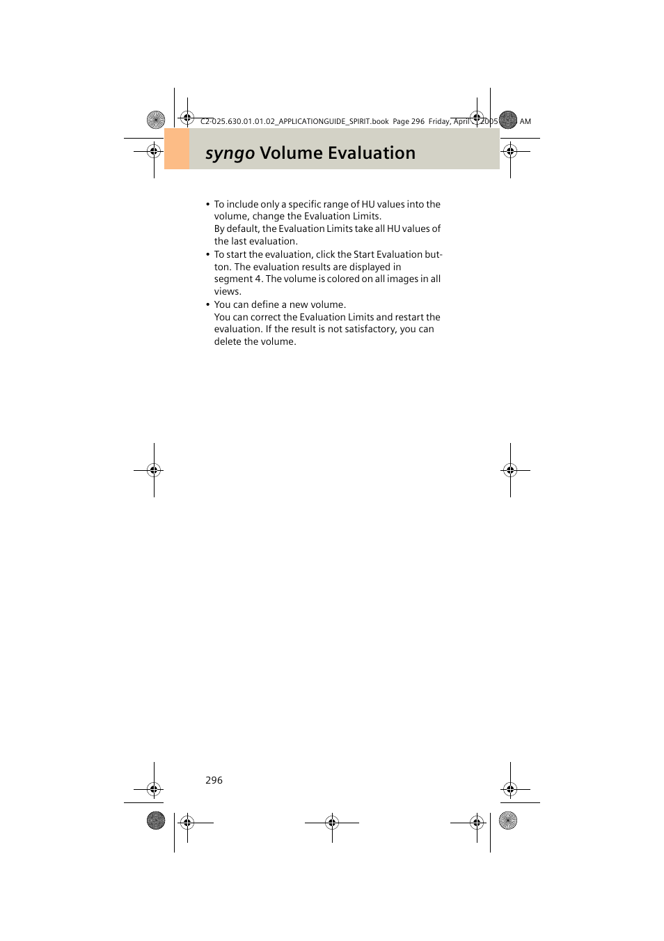 Syngo volume evaluation | Siemens syngo CT 2005C User Manual | Page 296 / 321