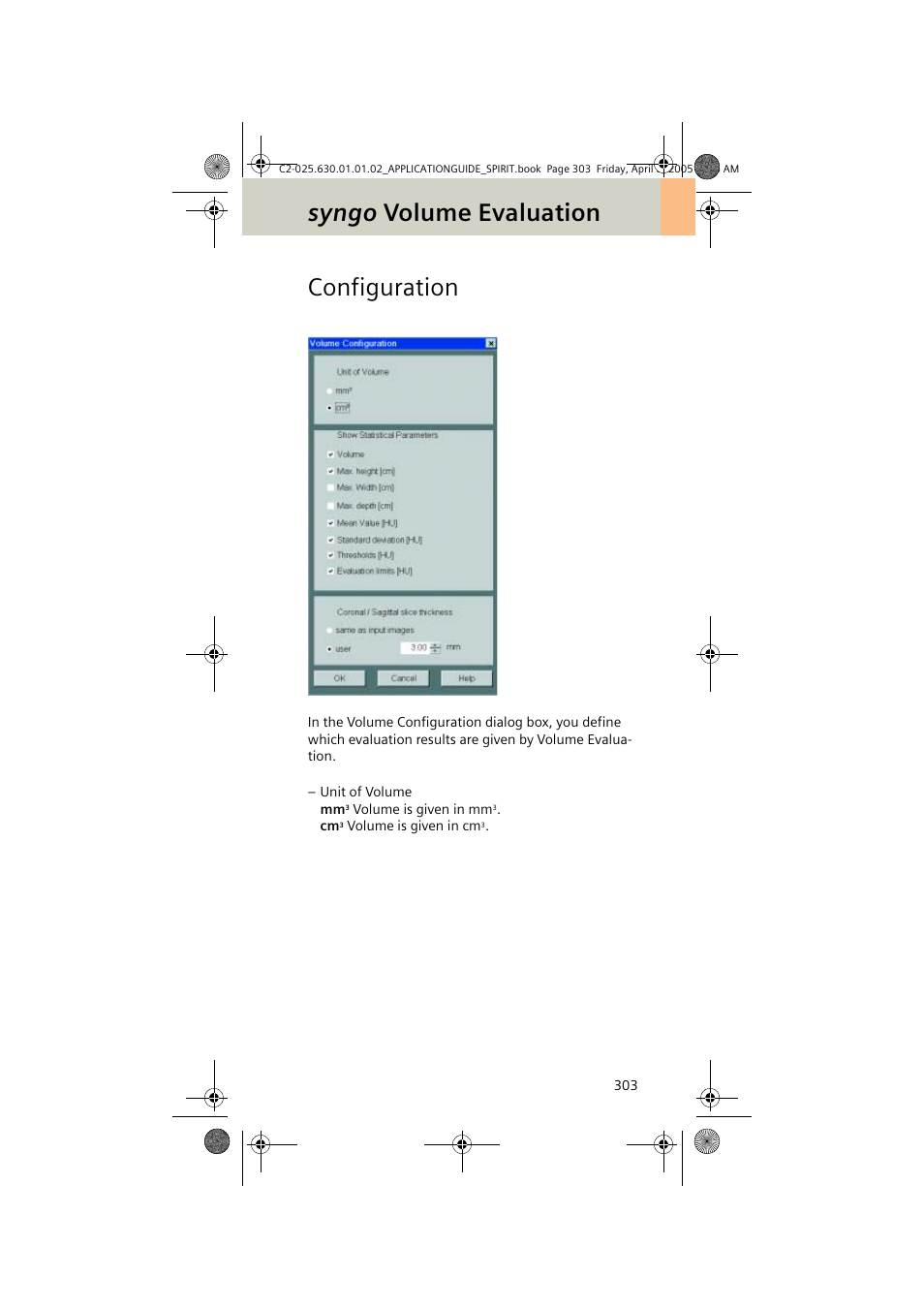 Configuration, Syngo volume evaluation | Siemens syngo CT 2005C User Manual | Page 303 / 321