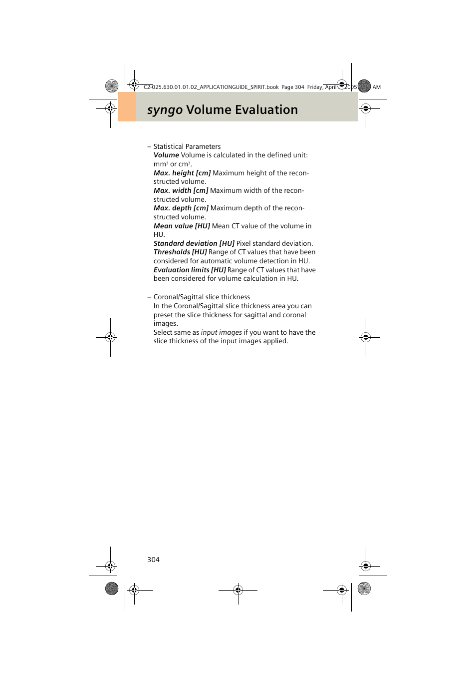 Syngo volume evaluation | Siemens syngo CT 2005C User Manual | Page 304 / 321