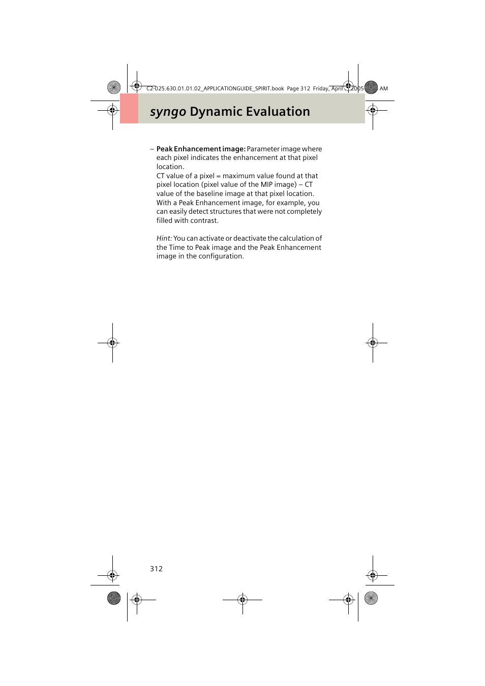 Syngo dynamic evaluation | Siemens syngo CT 2005C User Manual | Page 312 / 321