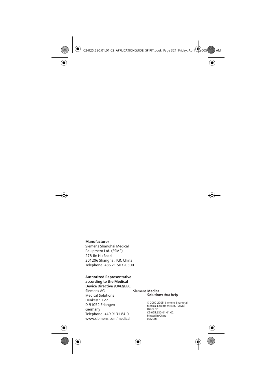 Siemens syngo CT 2005C User Manual | Page 321 / 321