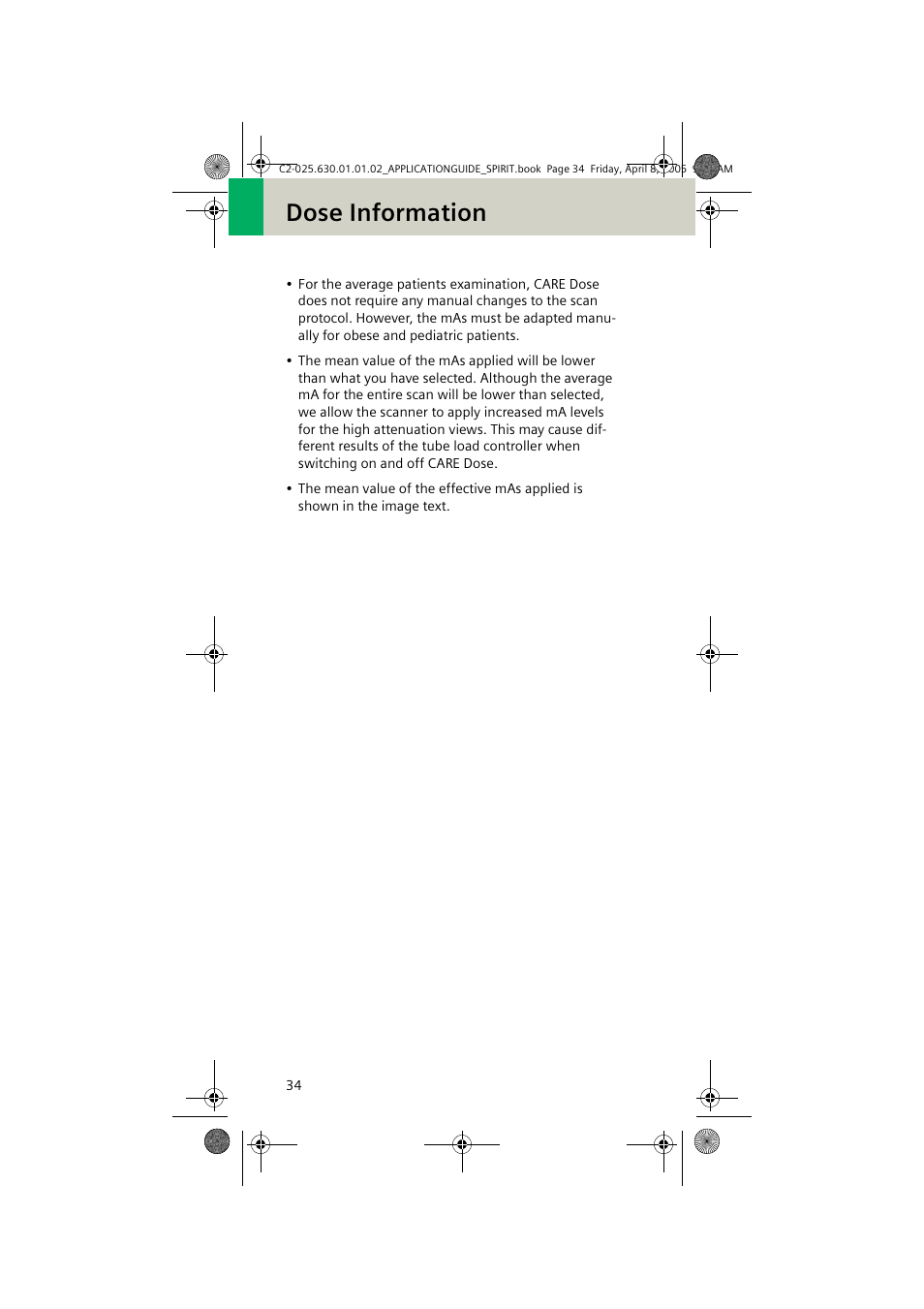 Dose information | Siemens syngo CT 2005C User Manual | Page 34 / 321
