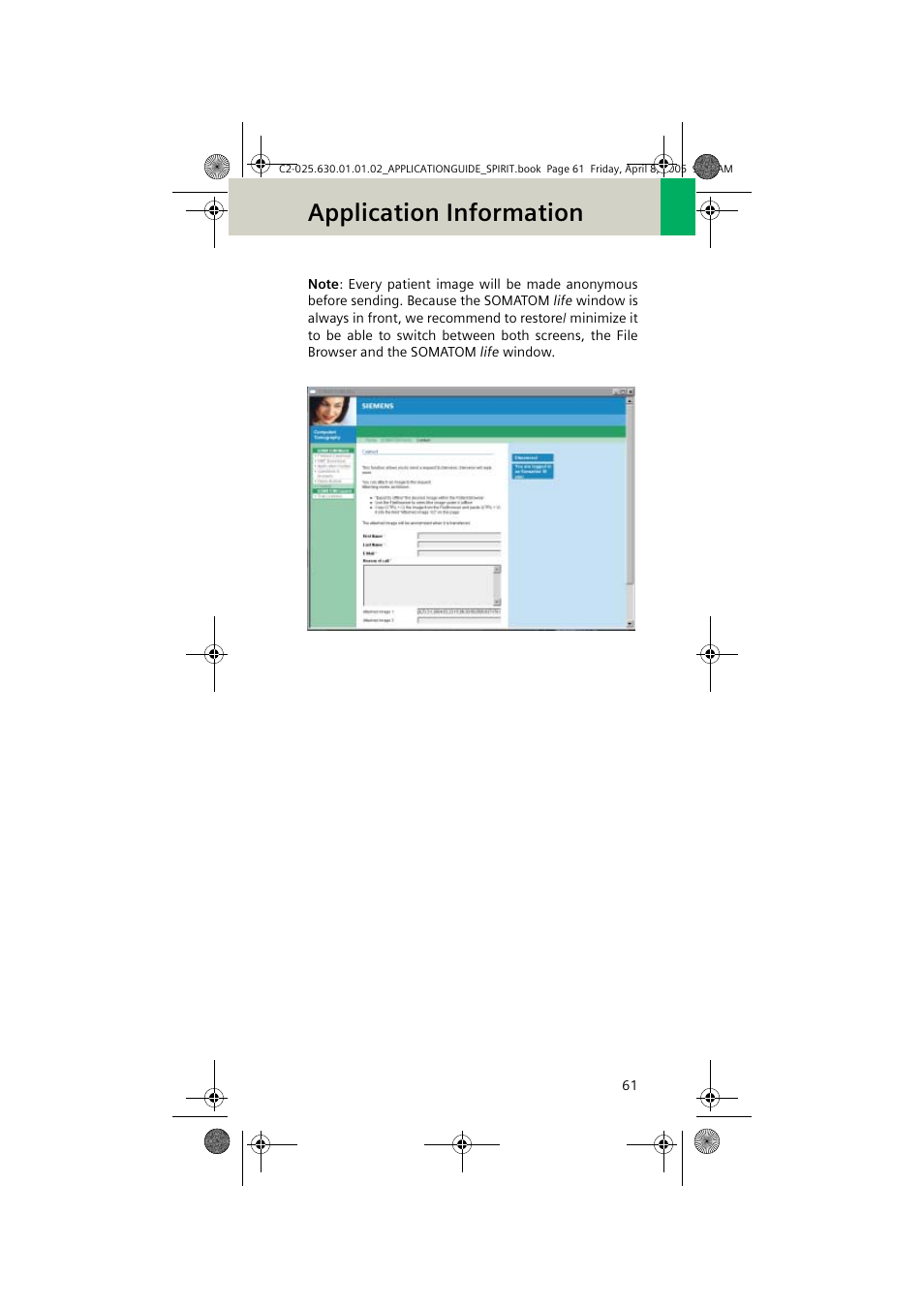 Application information | Siemens syngo CT 2005C User Manual | Page 61 / 321