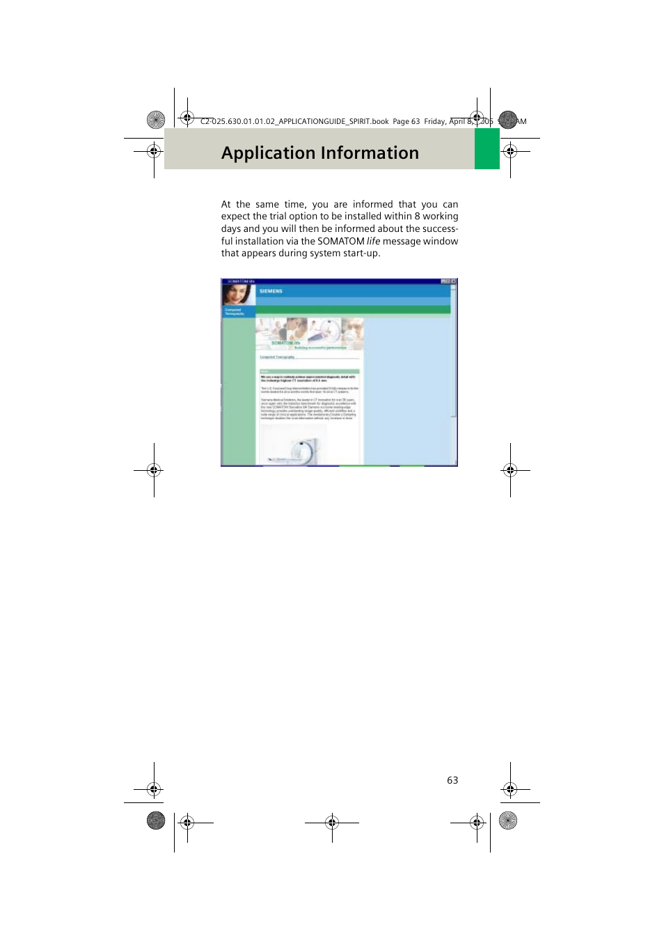 Application information | Siemens syngo CT 2005C User Manual | Page 63 / 321