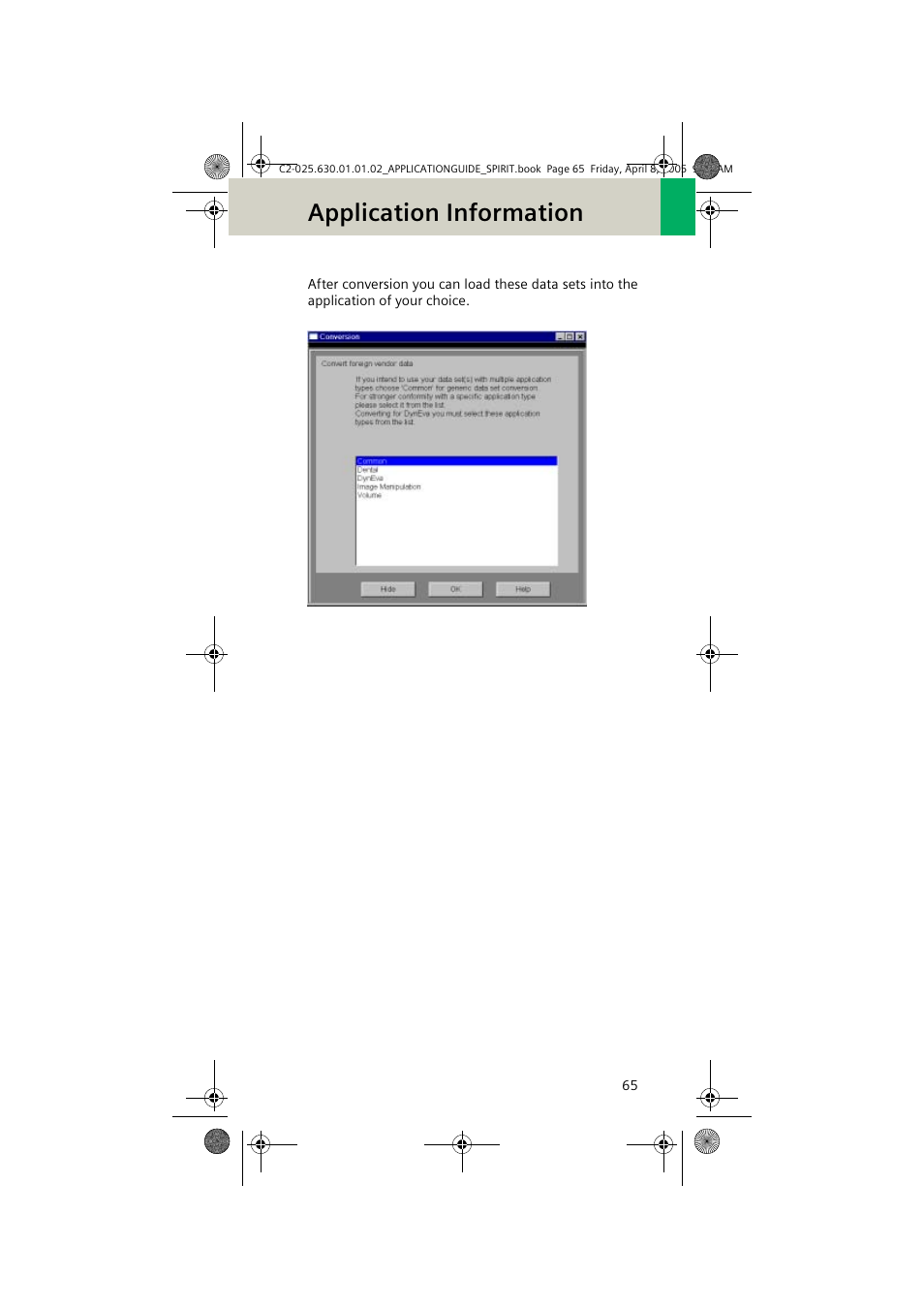 Application information | Siemens syngo CT 2005C User Manual | Page 65 / 321