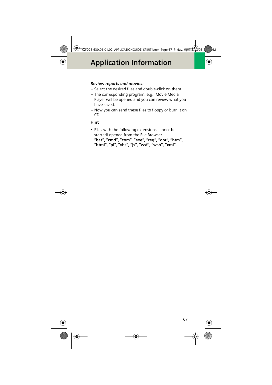 Application information | Siemens syngo CT 2005C User Manual | Page 67 / 321