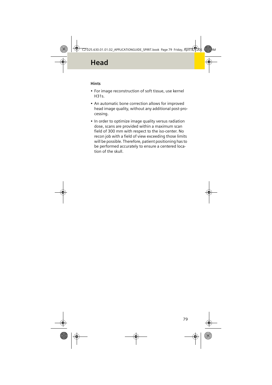 Head | Siemens syngo CT 2005C User Manual | Page 79 / 321