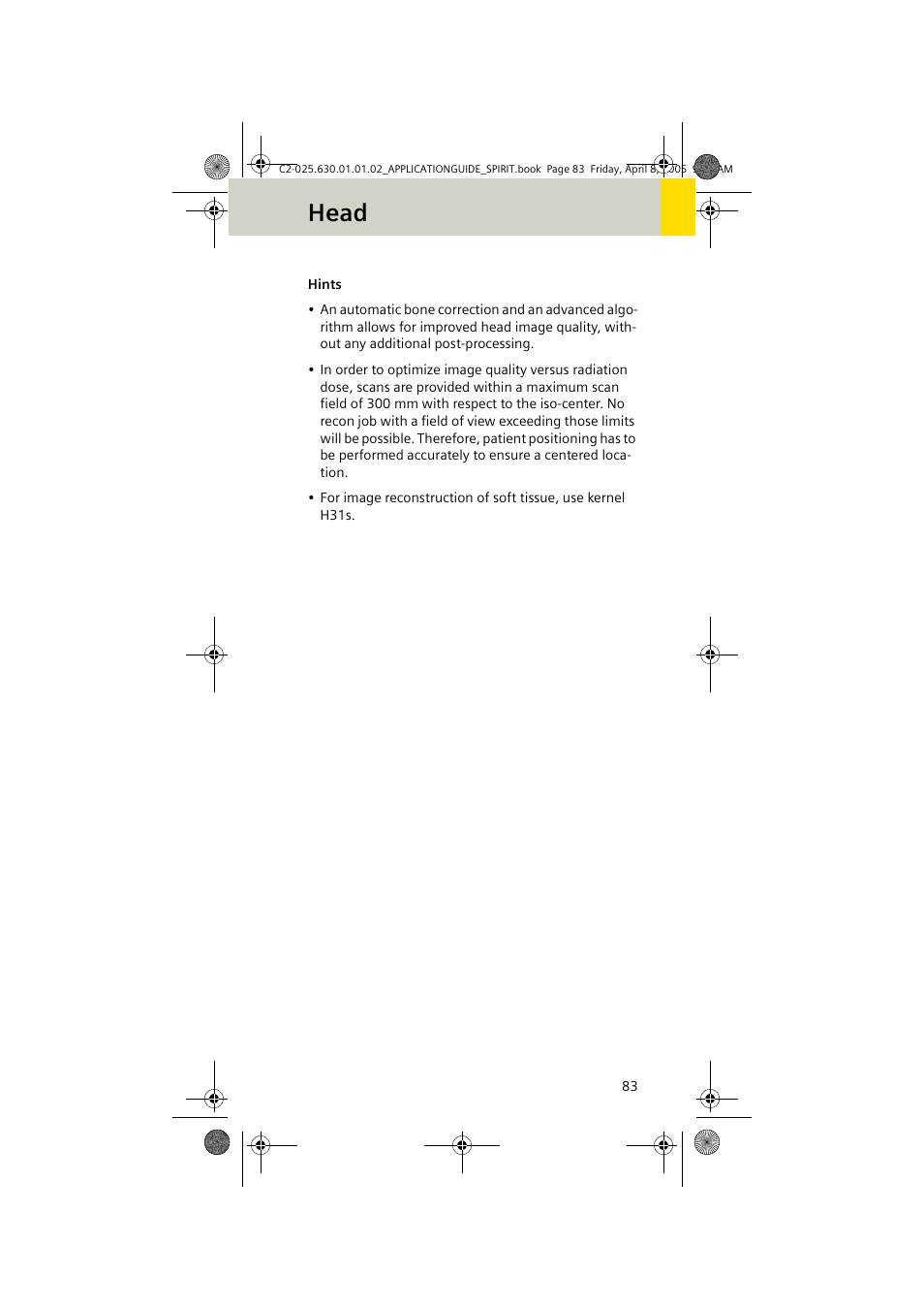 Head | Siemens syngo CT 2005C User Manual | Page 83 / 321