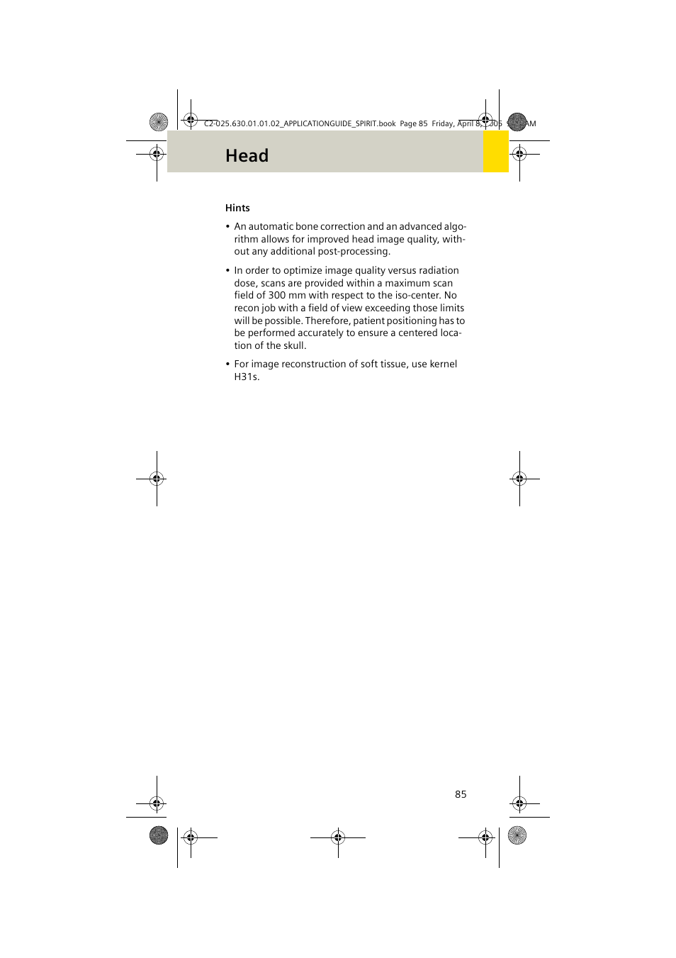 Head | Siemens syngo CT 2005C User Manual | Page 85 / 321