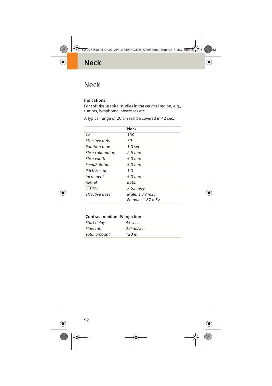 Neck | Siemens syngo CT 2005C User Manual | Page 92 / 321