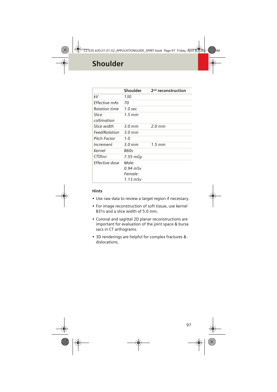 Shoulder | Siemens syngo CT 2005C User Manual | Page 97 / 321