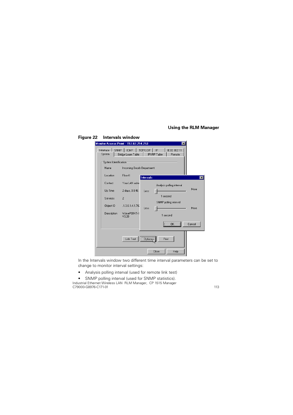 Figure 22 intervals window | Siemens CP 1515 User Manual | Page 113 / 299