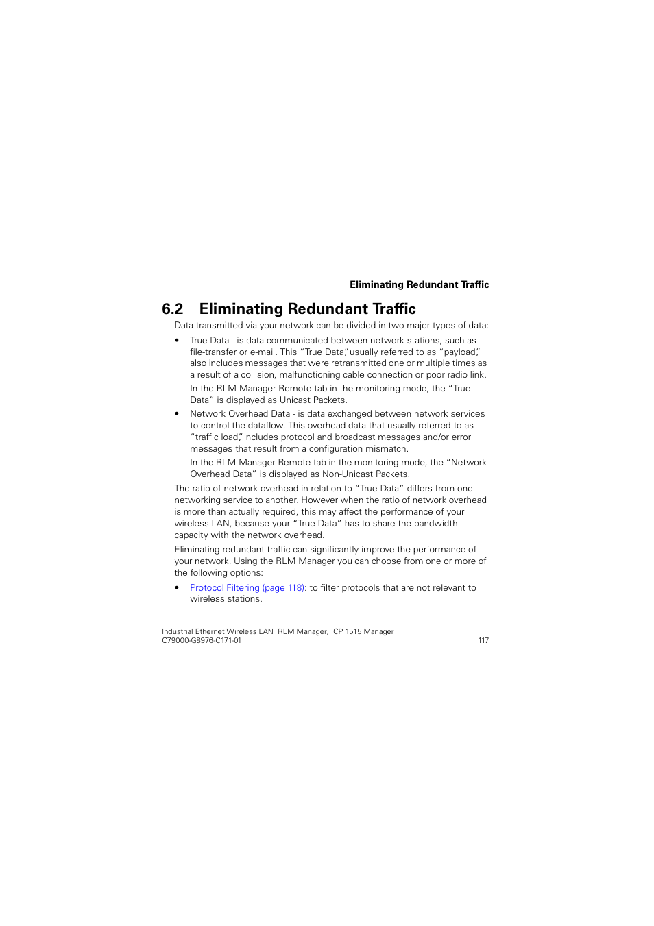 2 eliminating redundant traffic, Eliminating redundant traffic, Olplqdwlqj 5hgxqgdqw 7udiilf | Siemens CP 1515 User Manual | Page 117 / 299