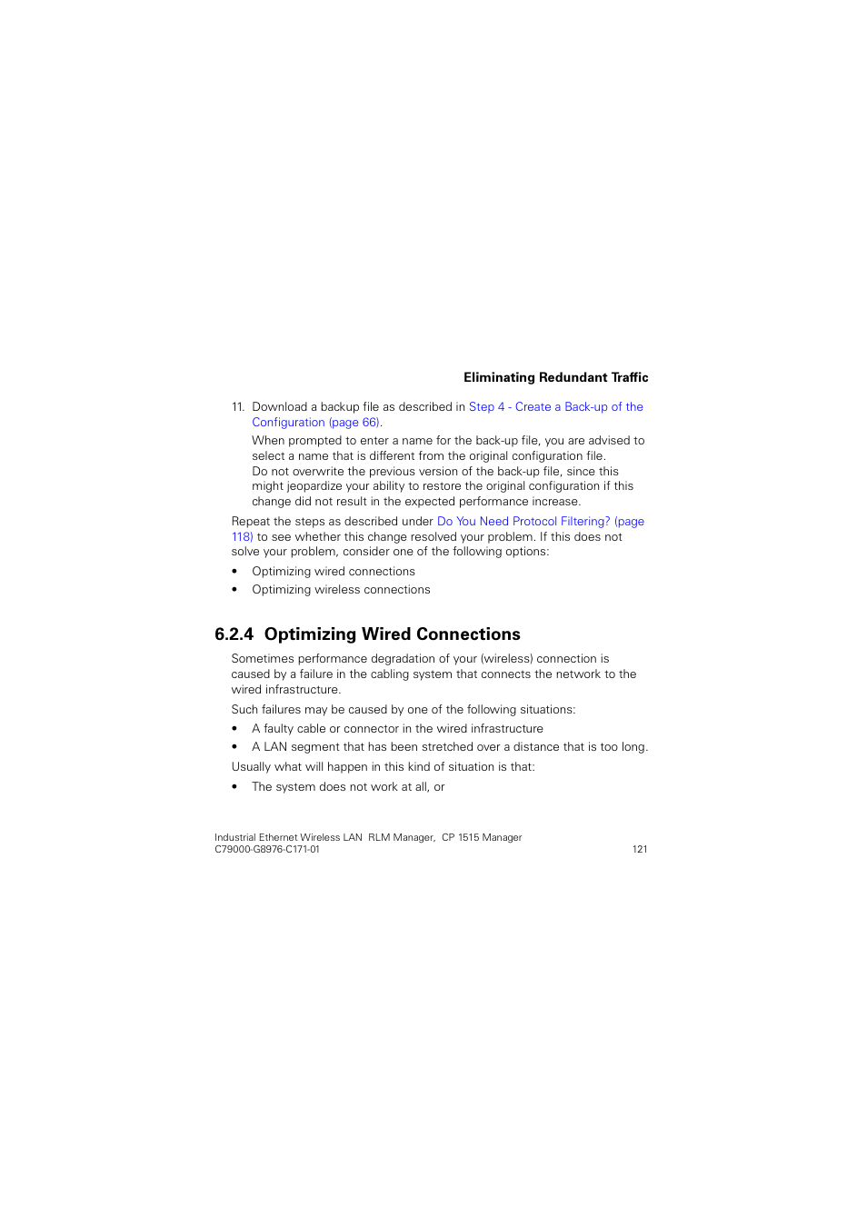 4 optimizing wired connections, Optimizing wired connections, 2swlpl]lqj :luhg &rqqhfwlrqv | Siemens CP 1515 User Manual | Page 121 / 299