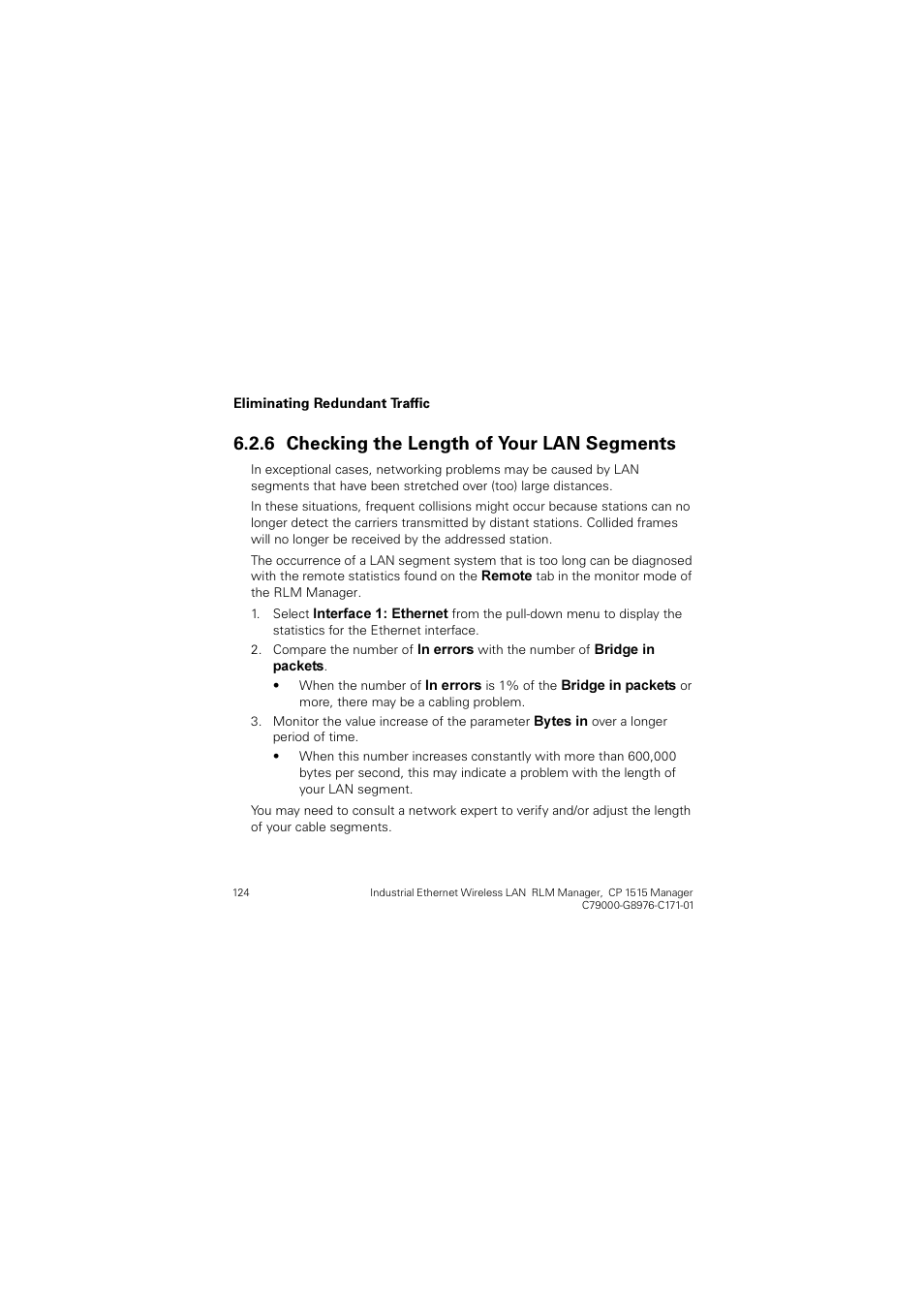 6 checking the length of your lan segments, Checking the length of your lan segments, Khfnlqj wkh /hqjwk ri <rxu /$1 6hjphqwv | Siemens CP 1515 User Manual | Page 124 / 299