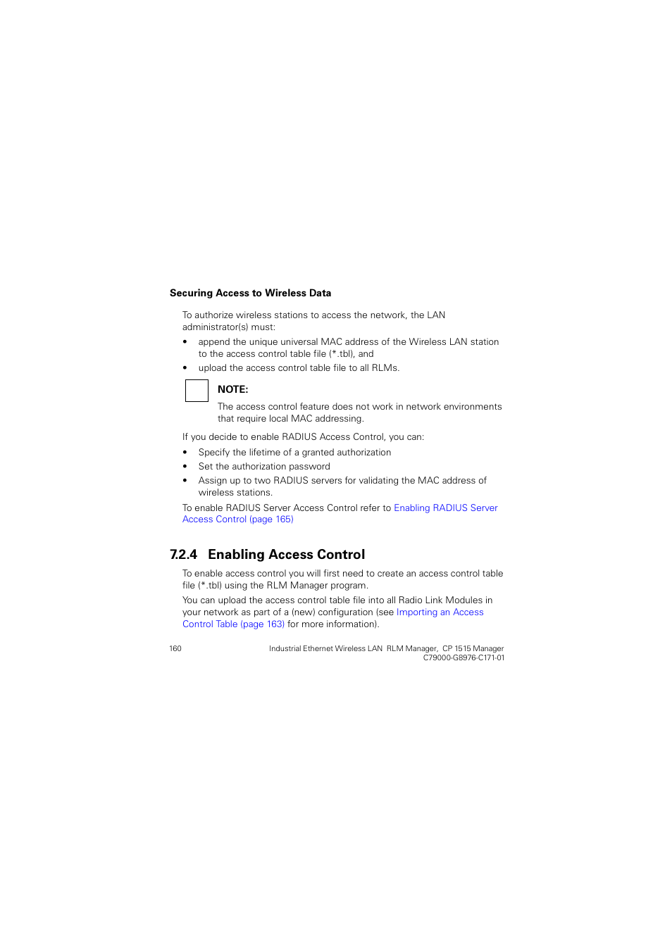 4 enabling access control, Enabling access control, Qdeolqj $ffhvv &rqwuro | Siemens CP 1515 User Manual | Page 160 / 299