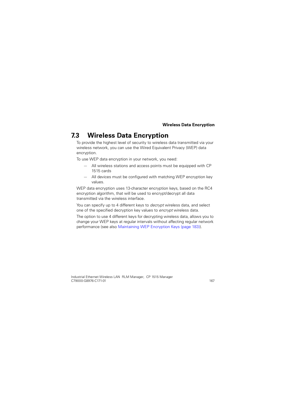 3 wireless data encryption, Wireless data encryption, Luhohvv 'dwd (qfu\swlrq | Siemens CP 1515 User Manual | Page 167 / 299