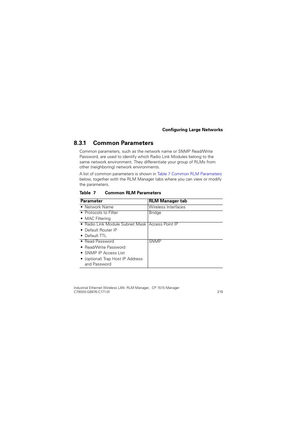 1 common parameters, Common parameters, Rpprq 3dudphwhuv | Siemens CP 1515 User Manual | Page 219 / 299