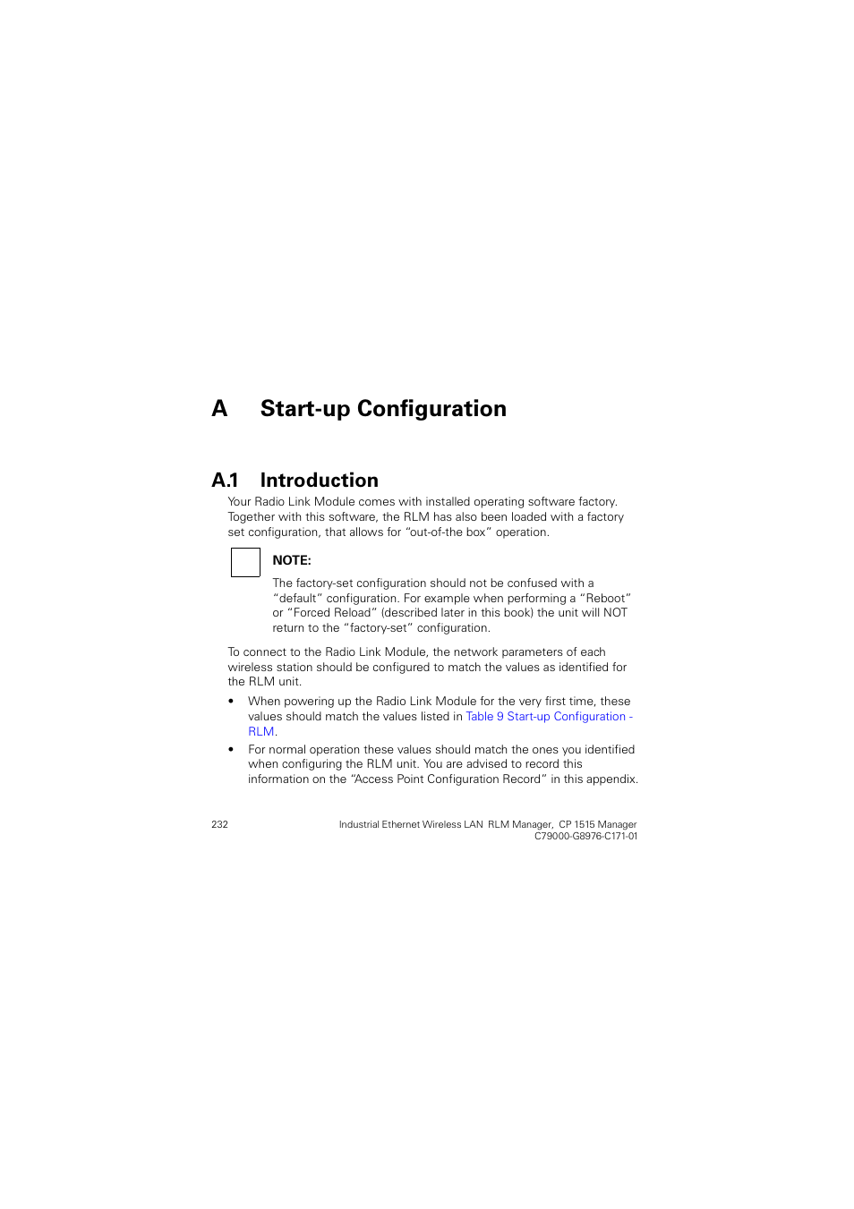 A start-up configuration, A.1 introduction, 6wduwxs &rqiljxudwlrq | Introduction, A “start-up configuration, A “start-up, Configuration, Qwurgxfwlrq | Siemens CP 1515 User Manual | Page 232 / 299