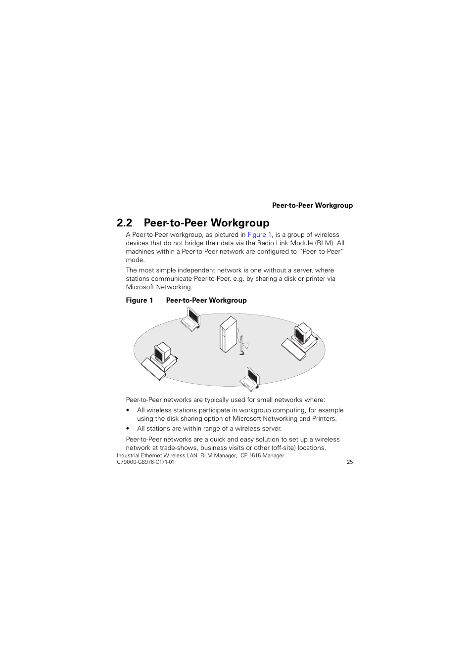 2 peer-to-peer workgroup, Peer-to-peer workgroup, 3hhuwr3hhu :runjurxs | Siemens CP 1515 User Manual | Page 25 / 299