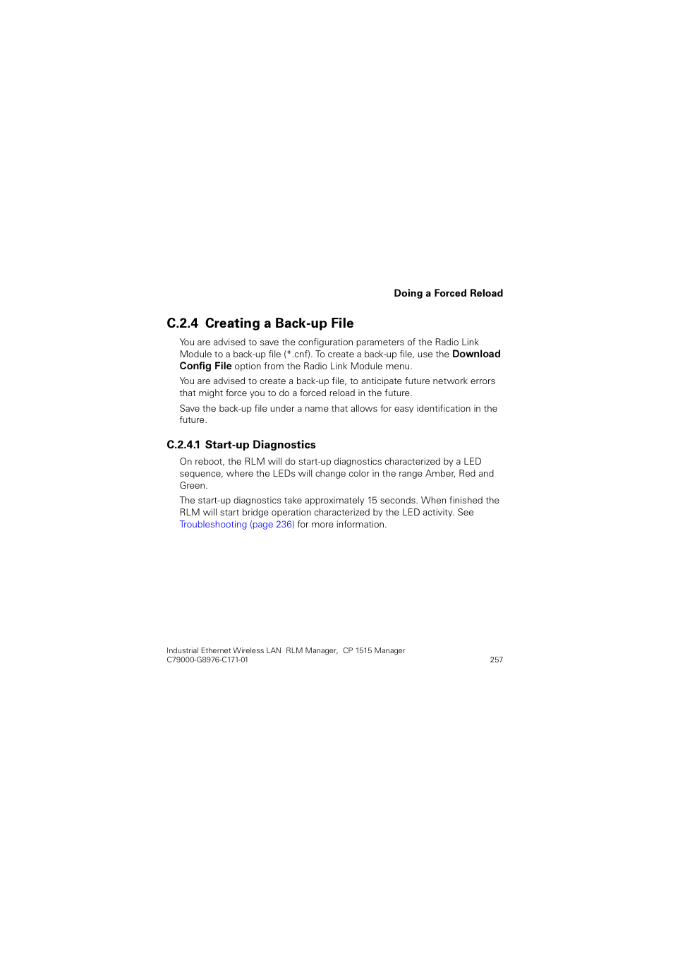 C.2.4 creating a back-up file, Creating a back-up file, Uhdwlqj d %dfnxs )loh | Siemens CP 1515 User Manual | Page 257 / 299