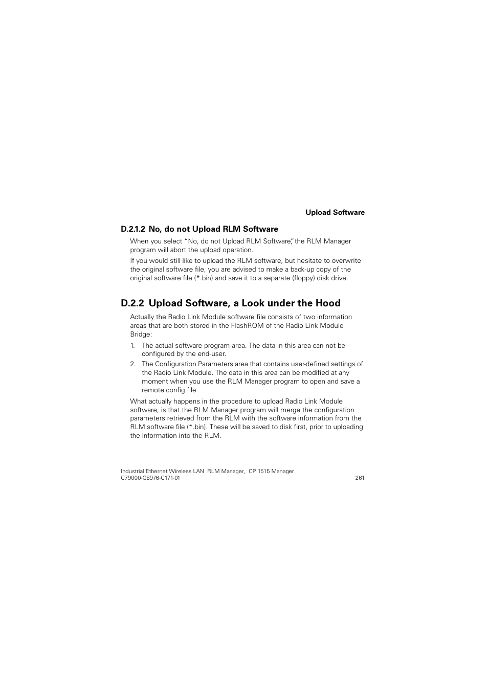D.2.2 upload software, a look under the hood, 8sordg 6riwzduh d /rrn xqghu wkh +rrg | Siemens CP 1515 User Manual | Page 261 / 299