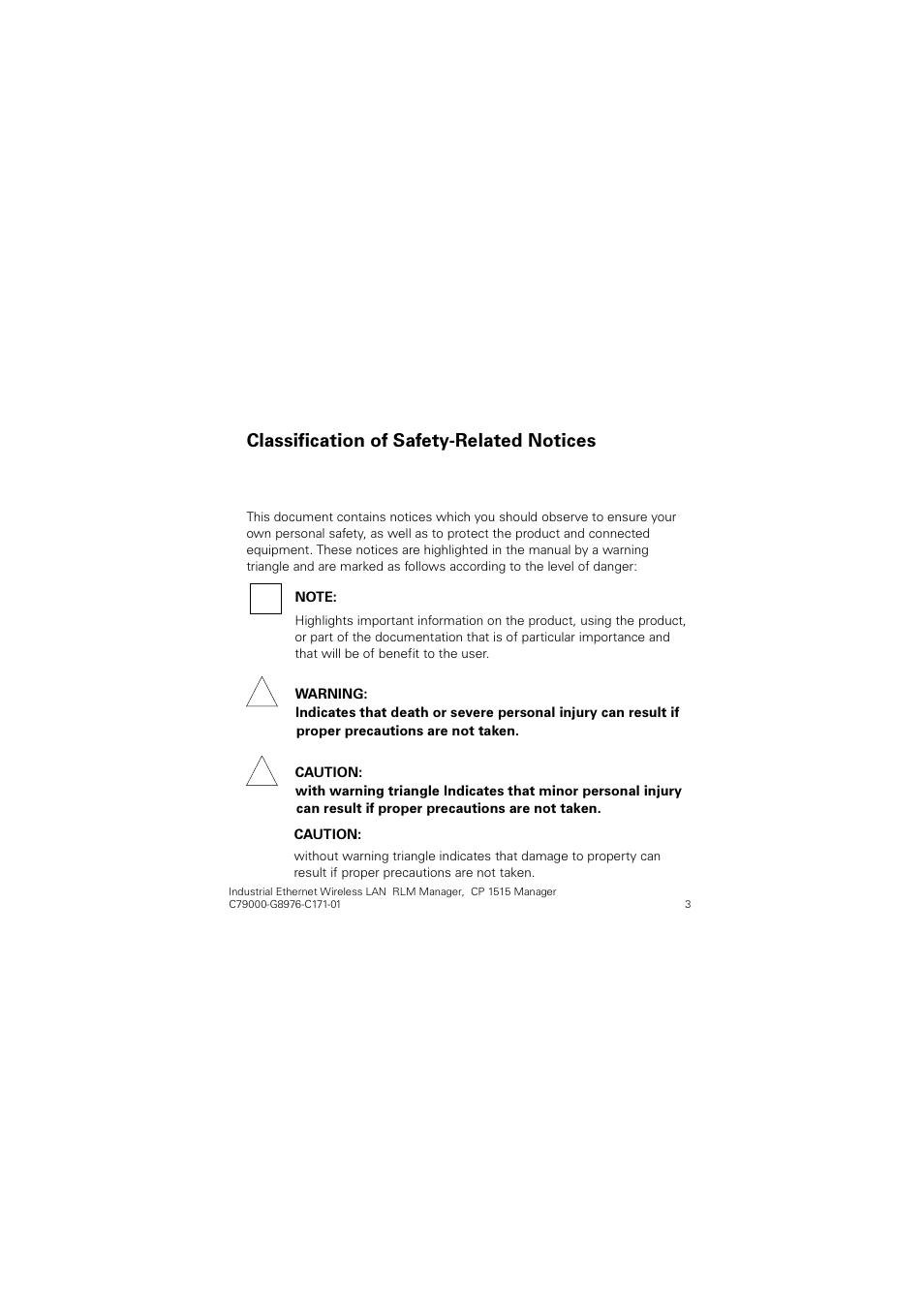 Odvvlilfdwlrq ri 6dihw\5hodwhg 1rwlfhv | Siemens CP 1515 User Manual | Page 3 / 299