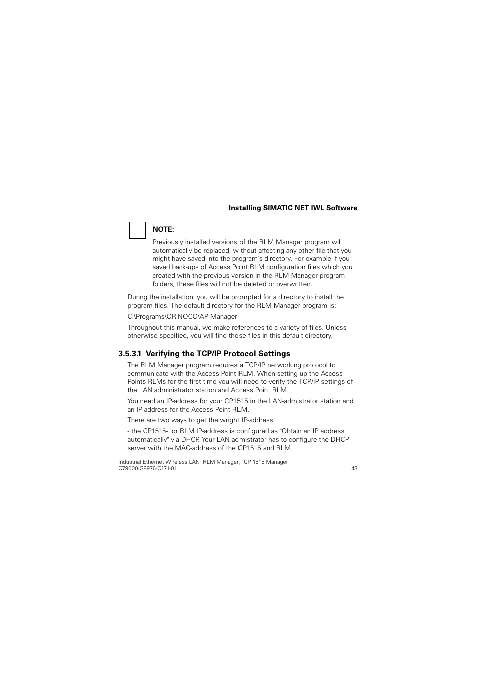 Siemens CP 1515 User Manual | Page 43 / 299