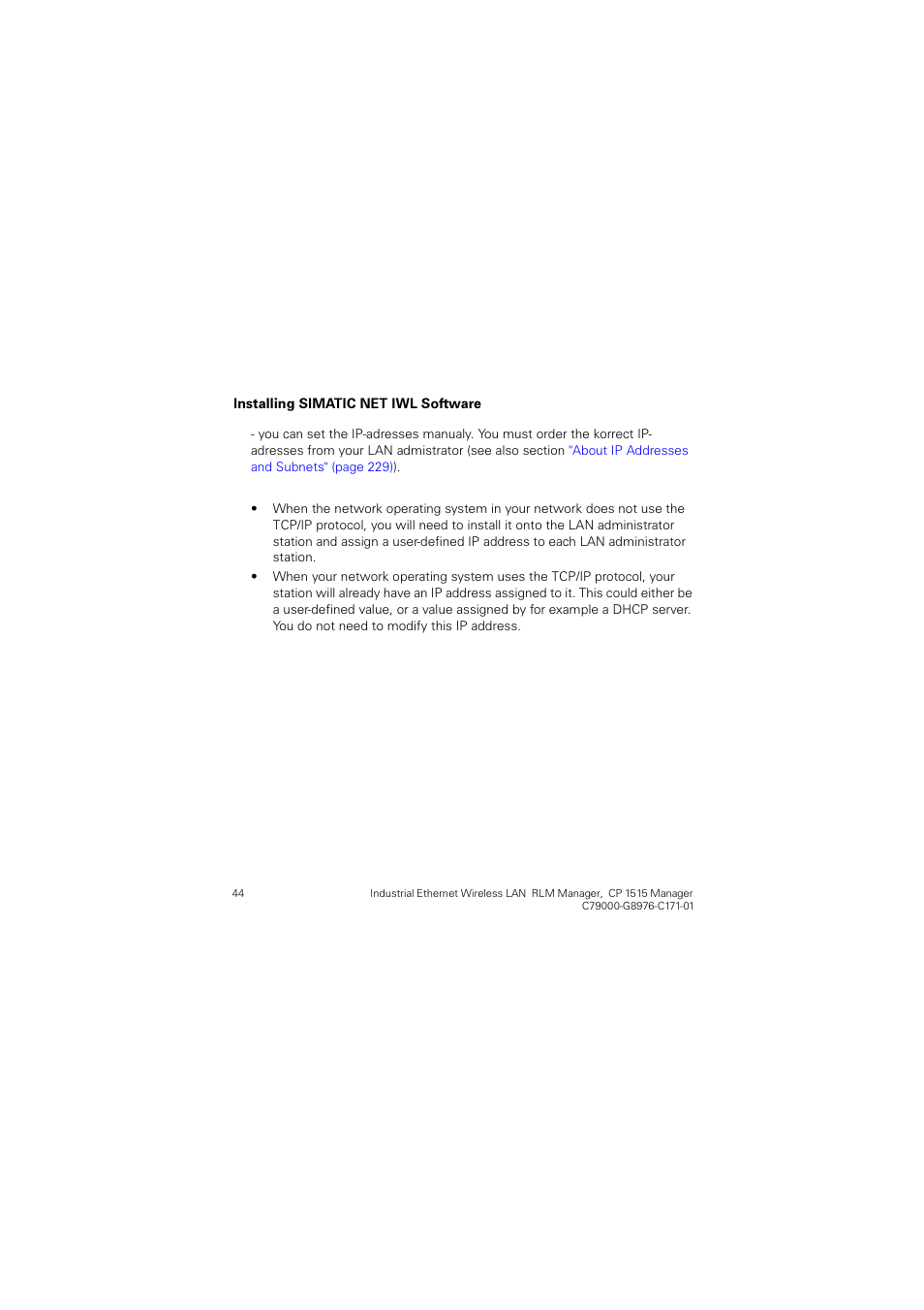 Siemens CP 1515 User Manual | Page 44 / 299