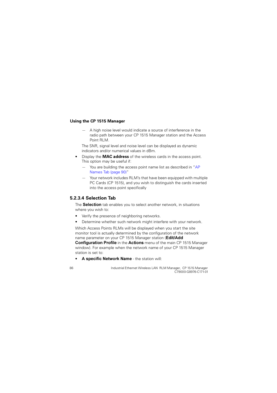 Selection tab | Siemens CP 1515 User Manual | Page 86 / 299