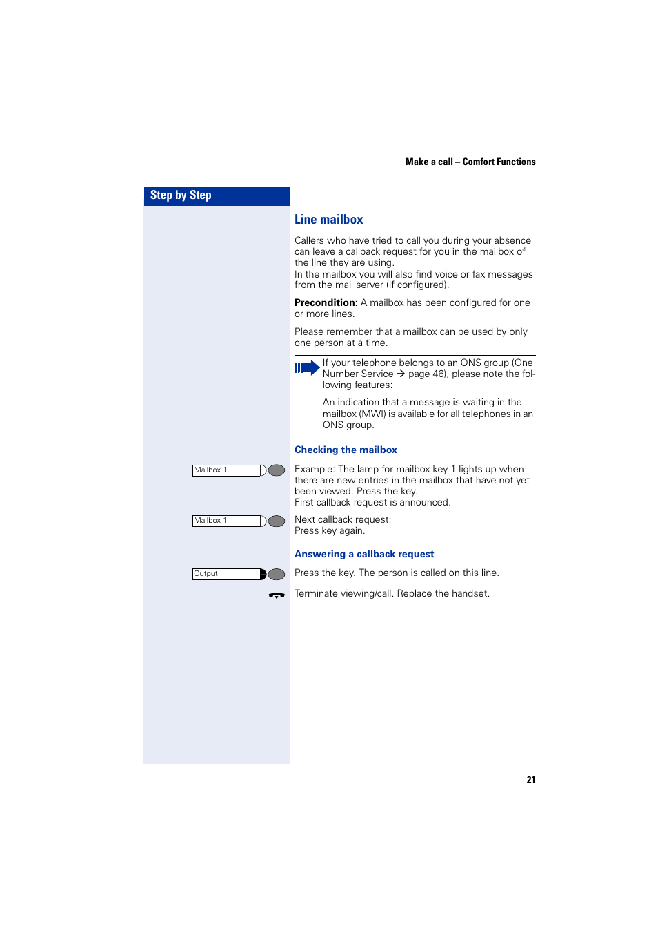 Line mailbox | Siemens HiPath 4000 User Manual | Page 21 / 51