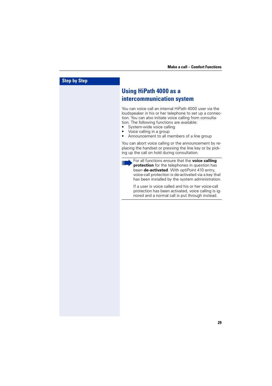 Using hipath4000 as a intercommunication system, Using hipath 4000 as a intercommunication system | Siemens HiPath 4000 User Manual | Page 29 / 51