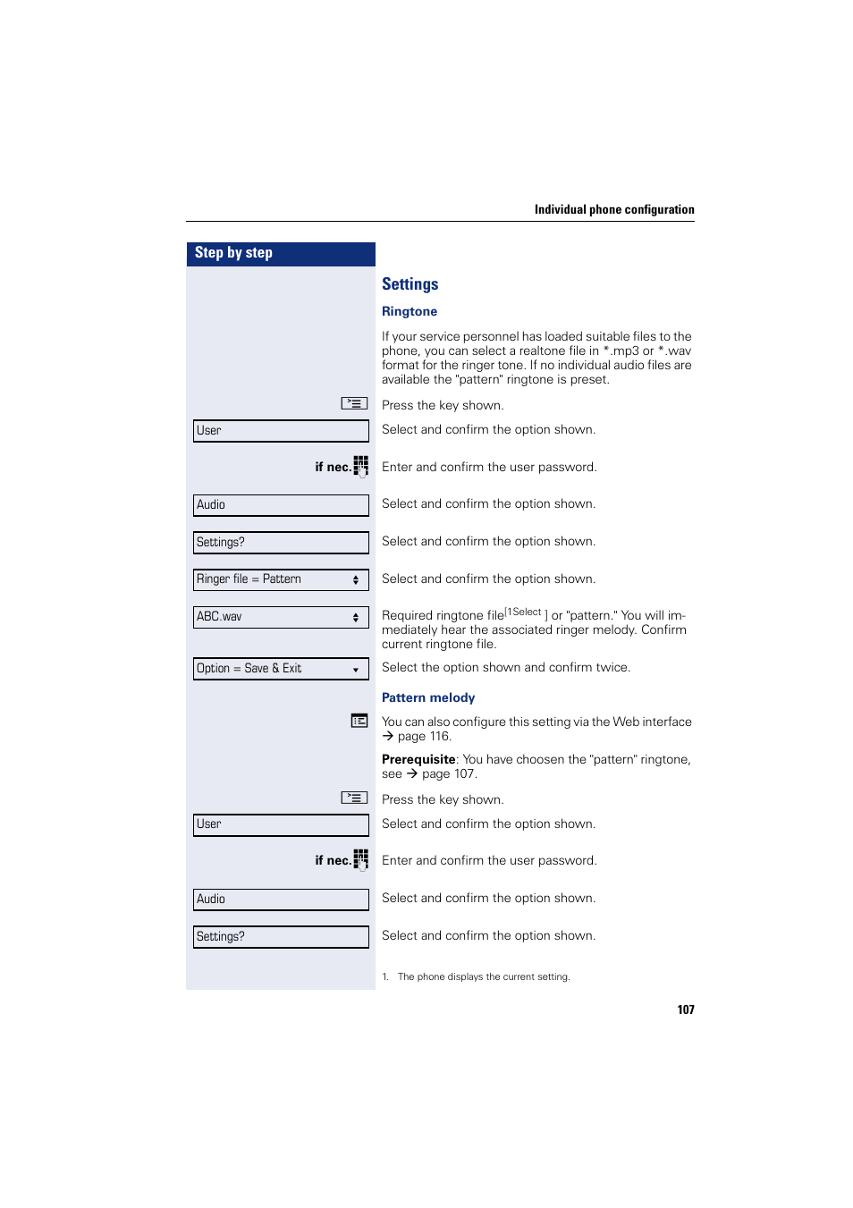 Settings | Siemens OPENSTAGE 20 5000 User Manual | Page 107 / 130