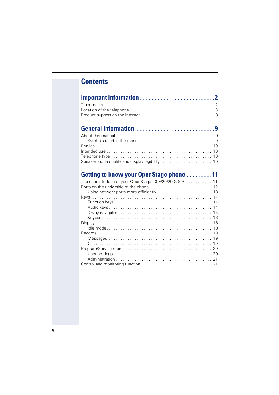 Siemens OPENSTAGE 20 5000 User Manual | Page 4 / 130