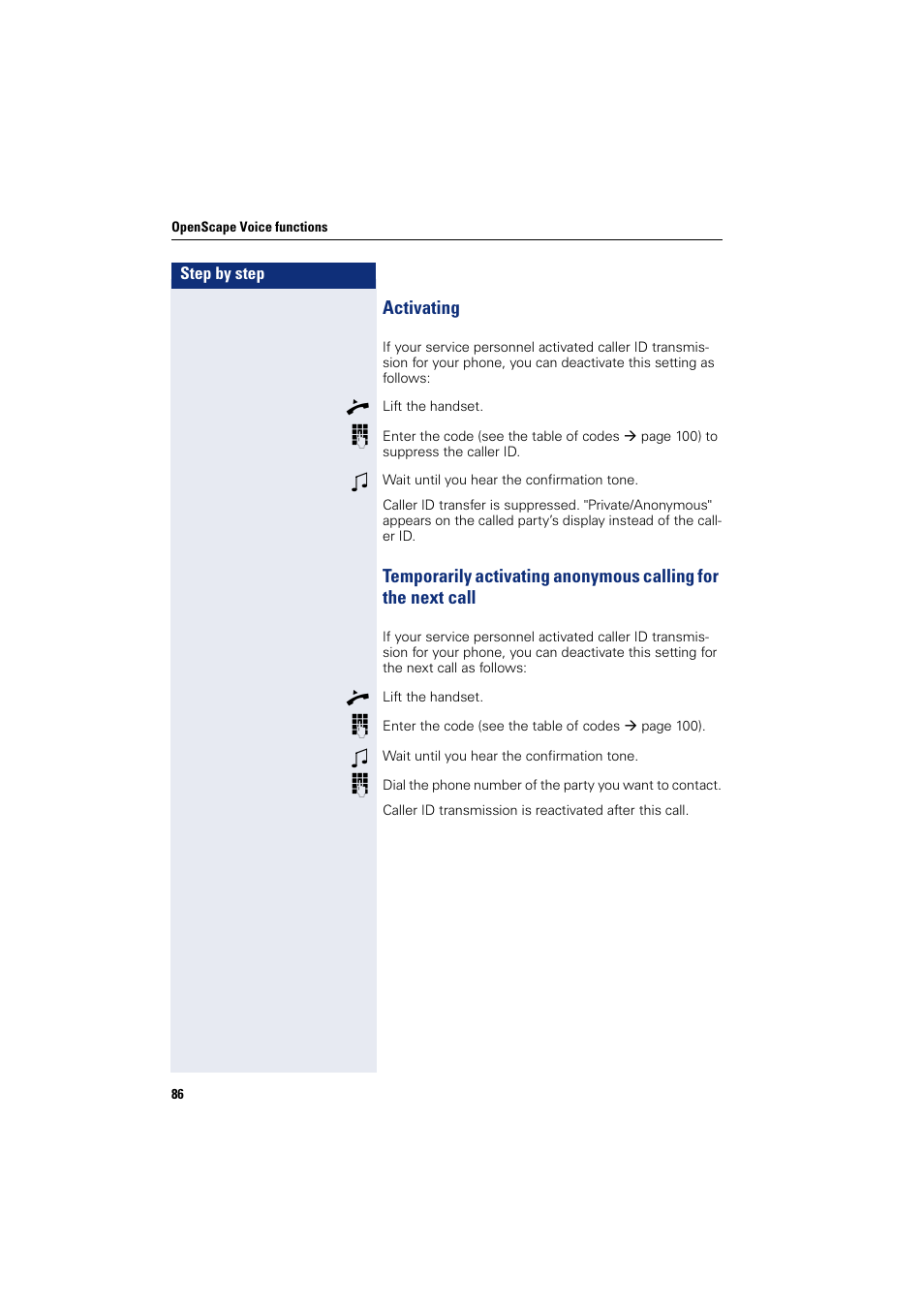 Activating | Siemens OPENSTAGE 20 5000 User Manual | Page 86 / 130
